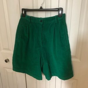 Green Corduroy Shorts